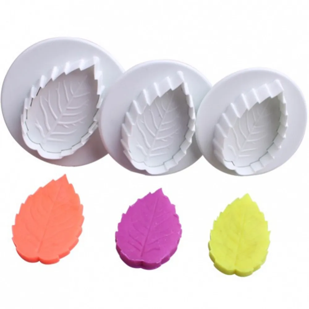 

3Pcs/Set Christmas Rose Leaf Cake Icing Fondant Plunger Cookie Cutter Pastry DIY Mold Sugarcraft Cake Decorating Tools