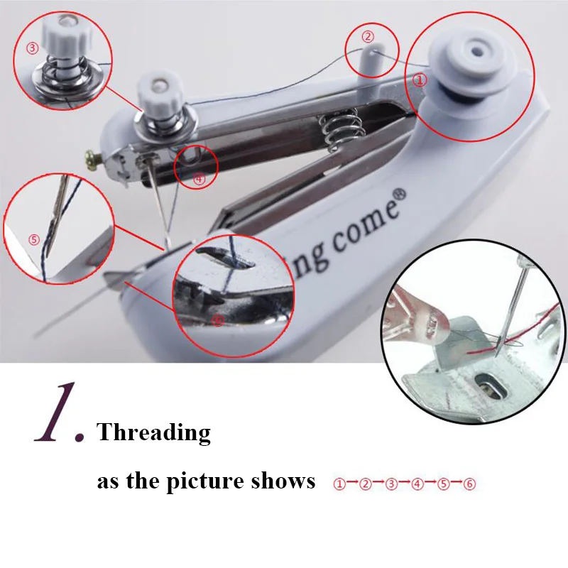 1 шт. портативная мини ручная швейная машина простое управление швейные инструменты швейные ткани удобный инструмент для рукоделия