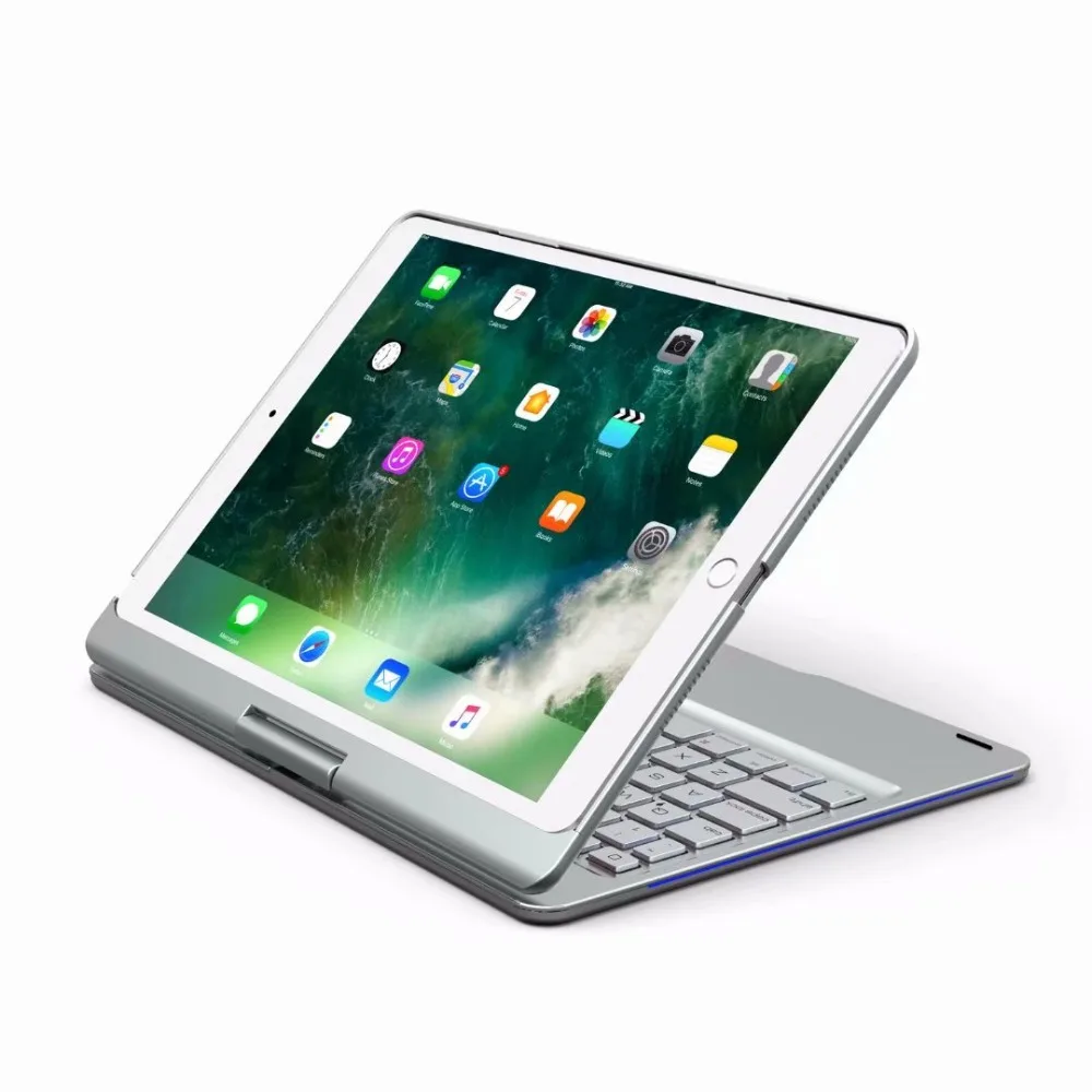  Rotating 360 Degree Backlit Light Wireless Bluetooth Keyboard Rotary Cover Case For Apple iPad Pro 