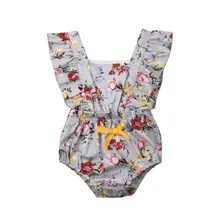 Детский комбинезон для новорожденных девочек; комбинезон без рукавов с оборками; Нарядный комбинезон; пляжный костюм; одежда; комбинезон