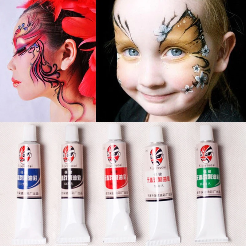 5ColorsFacePaintBodyPaintingColorOilPaintingArtFlashTattoomaquiagemPartyFancy