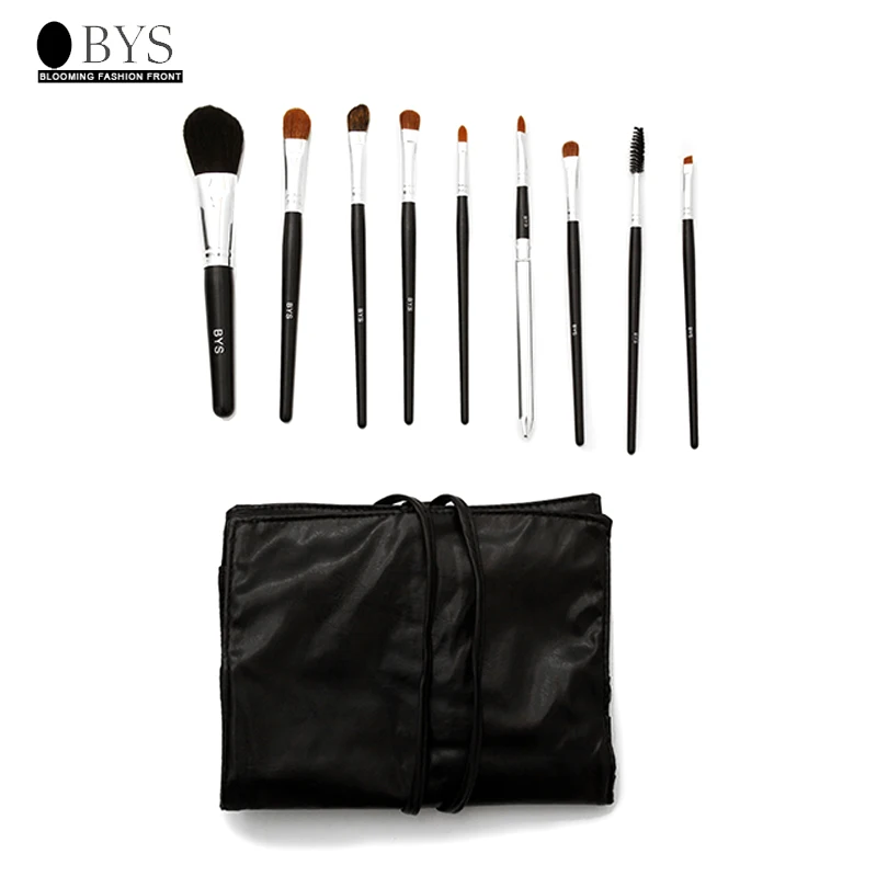 BYS Lady Makeup Brushes Set Quality 9pcs Professional Cosmetic Lipstick Foundation Eyeshadow Blush Wood Handle Beauty Tool | Красота и