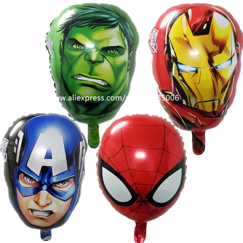 

10pcs Avenger Alliance Balloon Collection American Captain & Spiderman & Hulk & Iron Man Aluminous Balloon Party Decorative Item