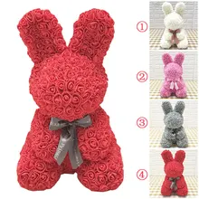 40 см красный розовый кролик искусственные цветы для украшения День Святого Валентина подарок на день рождения Свадебные украшения