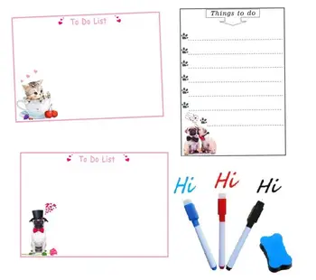 

A4 Size Magnetic Whiteboard Fridge Magnets Dry Wipe Marker Eraser Message Board Reminder Memo Pads Daily Week Planner To Do List