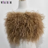 2022 New 100% natural ostrich hair bra underwear women's fur coat real ostrich fur coat fur mini skirt 1