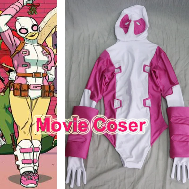Изготовленный на заказ костюм GwenPool moecoser комикс женский Дэдпула розовый из