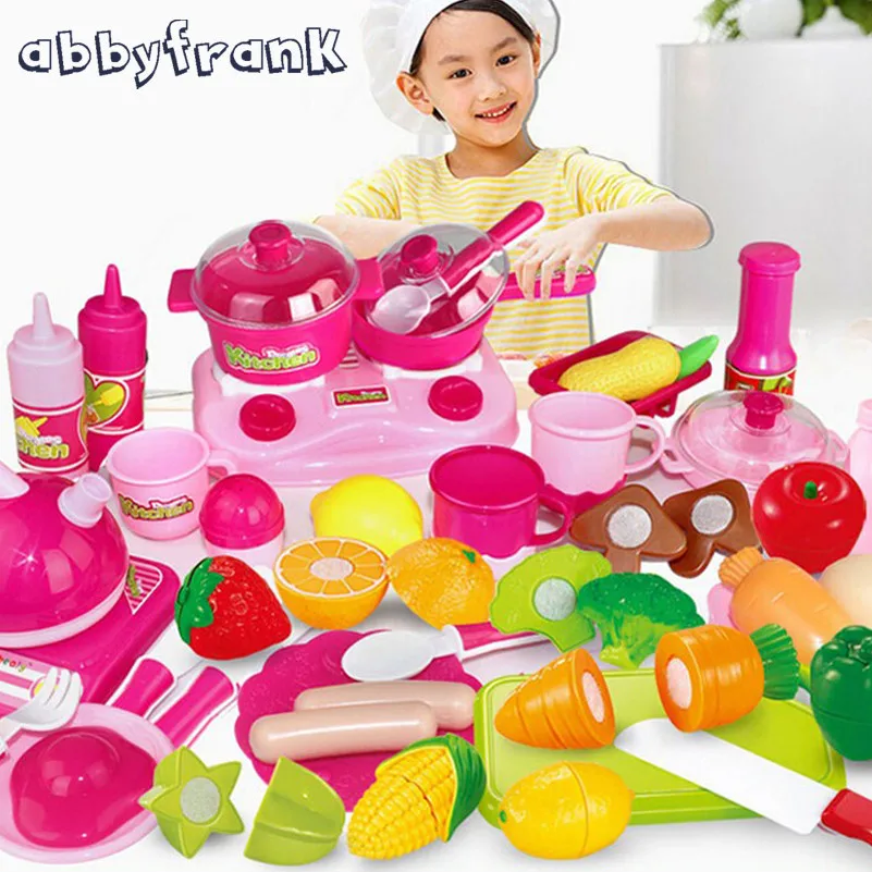 46pcs/Set Mini Baby Kitchen Set Pretend Play Toys Kitchen For Children