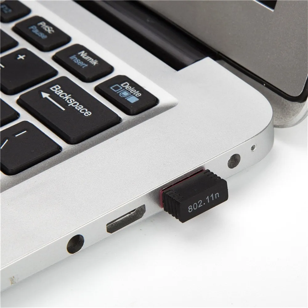 Сетевой адаптер Mini USB 2 0 802.11n стандарт 150 Мбит/с Wi Fi поддержка 64/128 бит WEP WPA