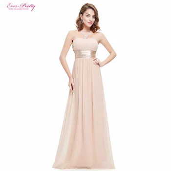 Long Evening Dresses Ever Pretty HE09955 Strapless Ruched Bust Black Chiffon 2017 New Arrival Evening Dresses