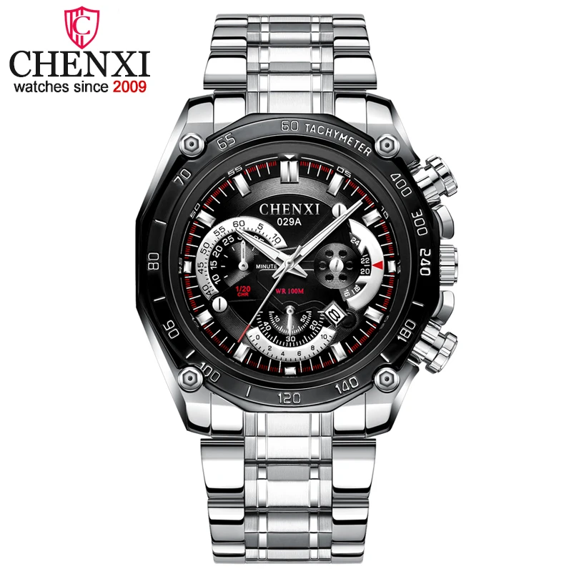 

CHENXI Watches Men Silver Vogue Business Military Man Watch Waterproof Clcok Wristwatches Male Quartz Watches Dropshipping 029A