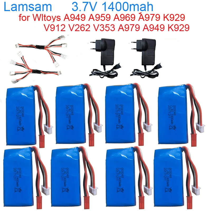 

Wltoys A949 A959 A969 A979 K929 LiPo Battery 7.4V 1400mah 903048 25c Lipo Battery For RC Helicopter Airplane Cars Boats