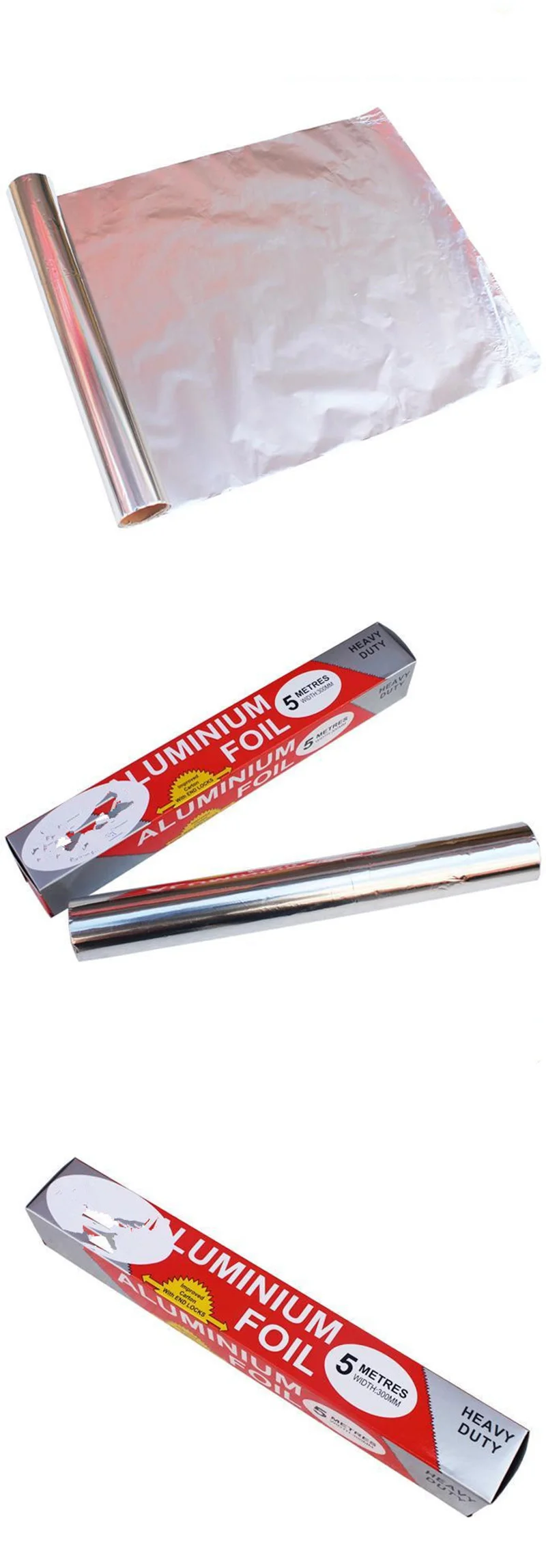 QuickDone BBQ Grill Silver Baking Tinfoil Wrap Aluminum Metal Tin Non-Stick Foil Paper Food Pack Baking Mat Accessories KC1672 (9)