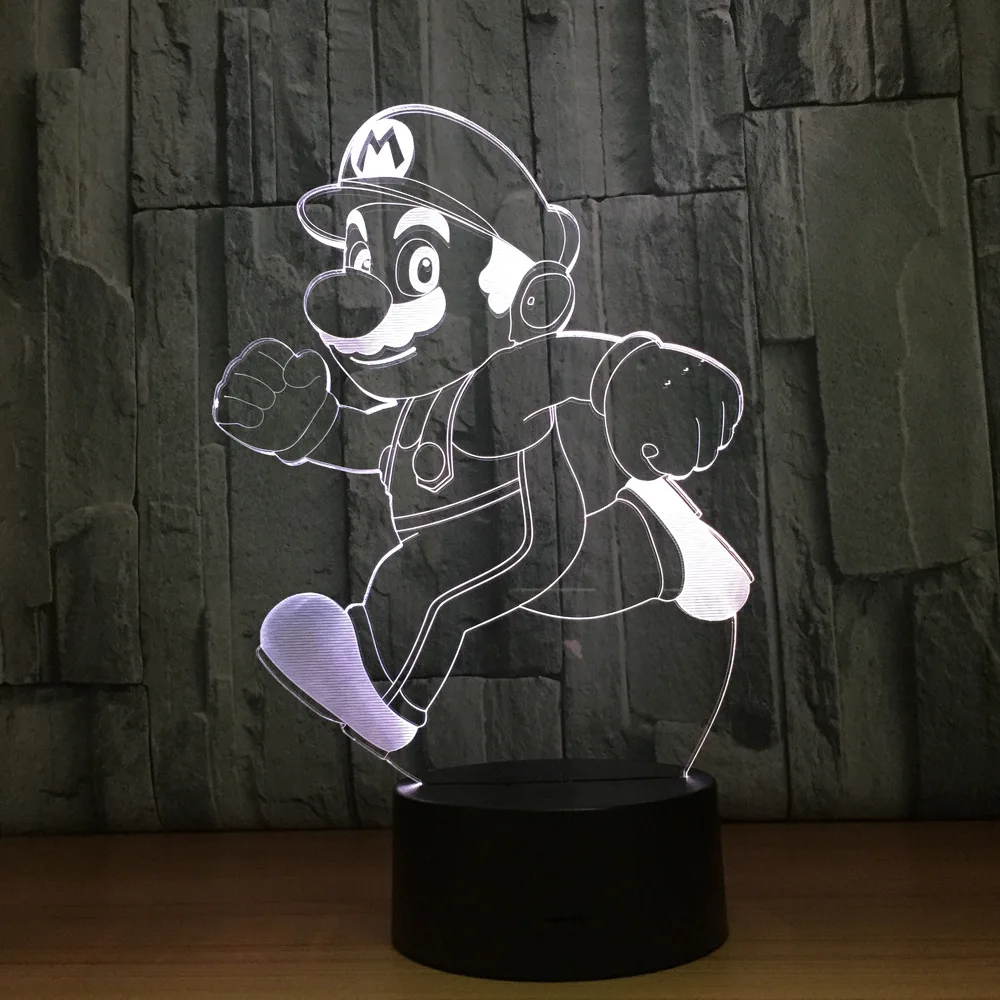 

Mario 3D Lamp 7 Color LED Night Lamp For Kids Touch Remote USB Table Lampara Lampe Baby Sleeping Nightlight Room Lamp Drop Ship