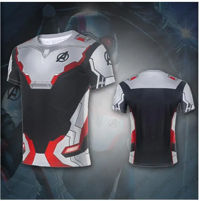 Avengers Endgame Quantum Realm Cosplay 3D Printed T-shirts Unisex Compression Fitness Quick Dry T shirts Summer Superhero Tees