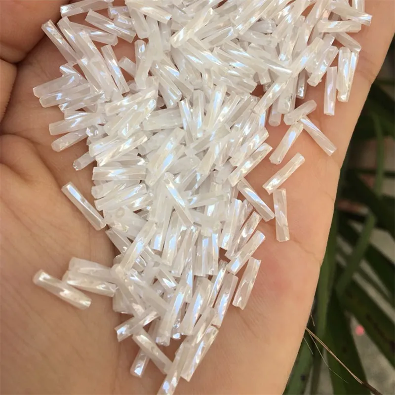 

400pcs White color 2x6mm Twist Bugle Glass Loose Seed Spacer Tube Leptospira Beads For jewelry making DIY Garment Accessories