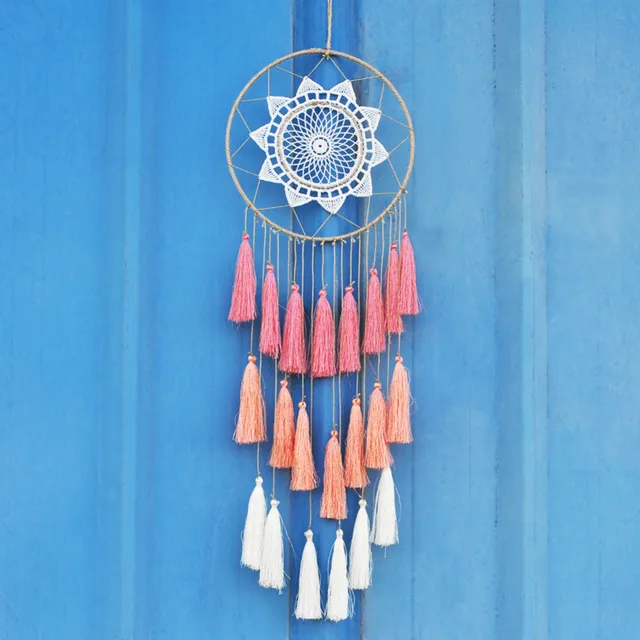 Colored Beautiful Lace Tassel Dreamcatcher Wall  Hanging 