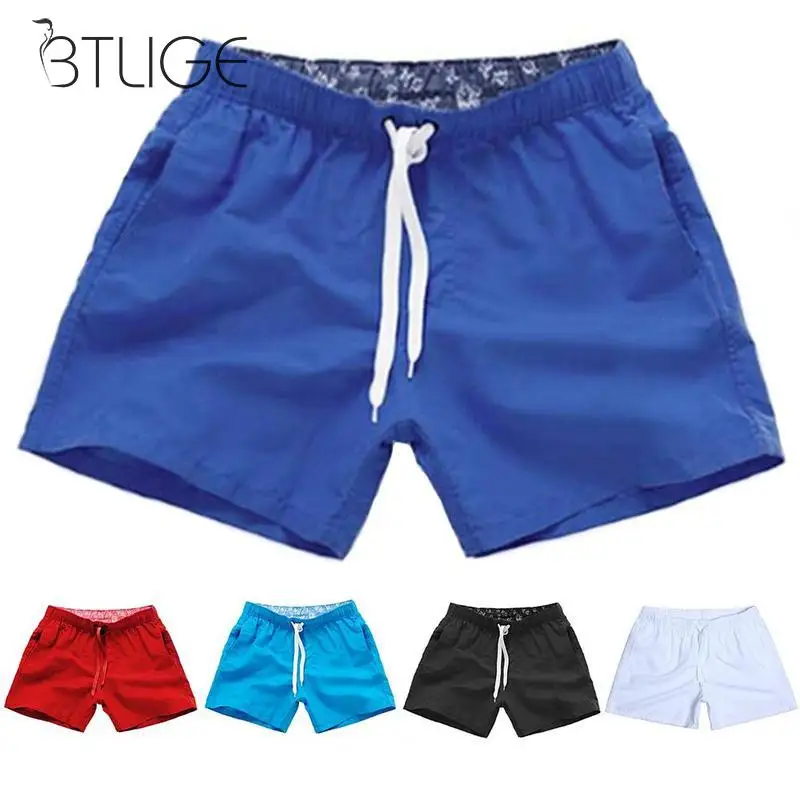 

2019 Hot Quick Dry Mens Swimming Shorts For Men Solid Color Beach Shorts Men Swimwear Beachwear Bathing Shorts