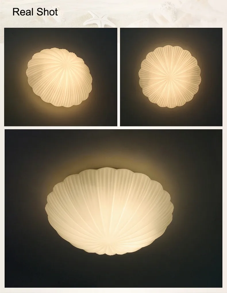 Modern brief Personalized white shell design ceiling light Home decora ...