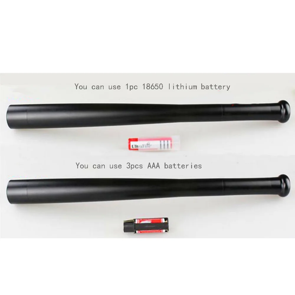Higher Quality 2017 Baseball bat LED tactical flashlight 3000 Lumens CREE T6 aluminum lengthen police flashlight with 18650 (11)