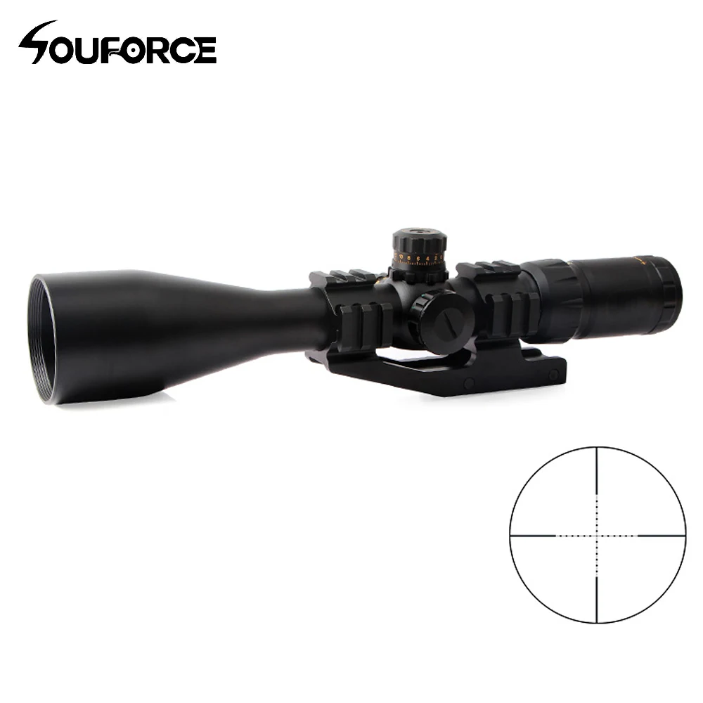 

New Tactical 3.5-10x50BE Optical Rifle Scope Red Green Blue Triple Illuminated Shockproof with Ring Gun Accessory for Hunting