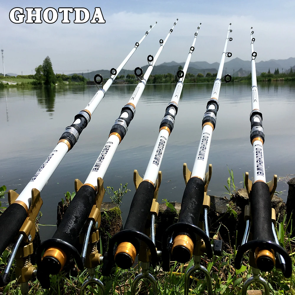 Ghotda新デザイン白スピニング釣竿frp カーボンファイバー伸縮釣竿2 1 3 6メートル 釣り竿 Aliexpress