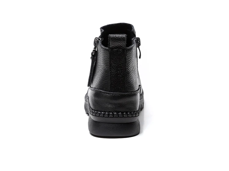 Weiche Stiefel Handmade Gktinoo Winter Flache Schwarzes Echtem 100 Retro Stiefeletten Frauen 2018 Für Leder Herbst Schuhe wA4Xa1q