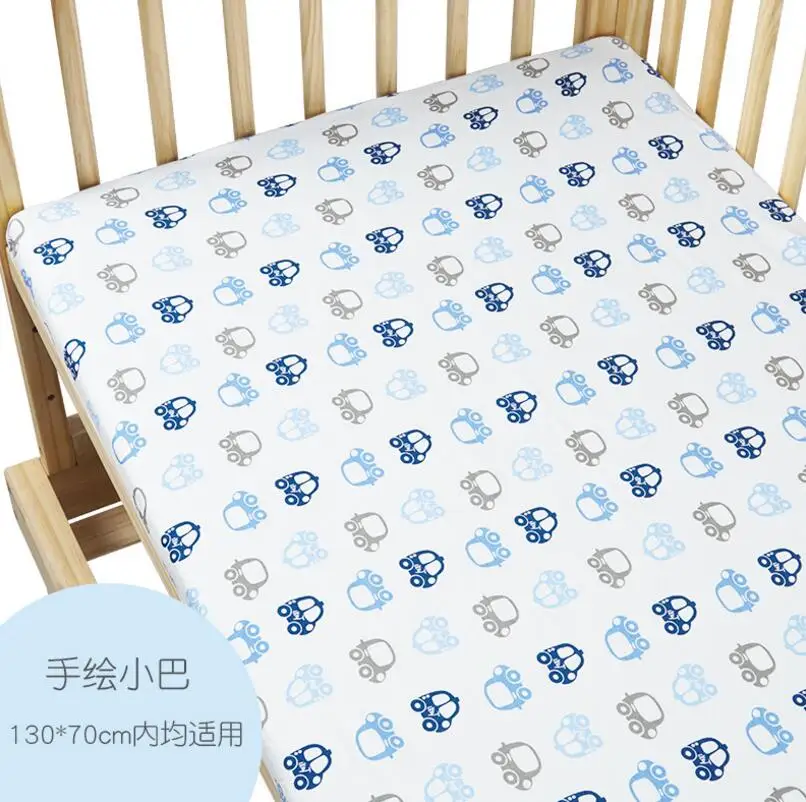 Матрас покрывало для новорожденных, простыня для кроватки, детское постельное белье, мягкая хлопковая простыни с принтом из мультфильмов, BMT021 - Цвет: E