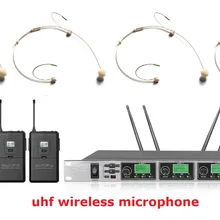 Bolymic UHF беспроводной микрофон 4 канала 4 Бежевый гарнитура микрофон беспроводной микрофон системы