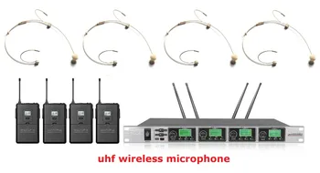 

Bolymic UHF cordless microphone 4 Channel 4 Beige Headset Mic wireless microphone system free shipping