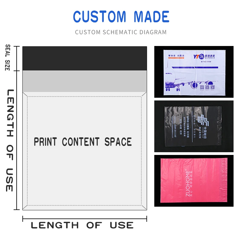 Поли почтовый мешок одежда подарок логистика Водонепроницаемая пластиковая упаковка индивидуальный Логотип заказной курьер китайская почта розовый фиолетовый