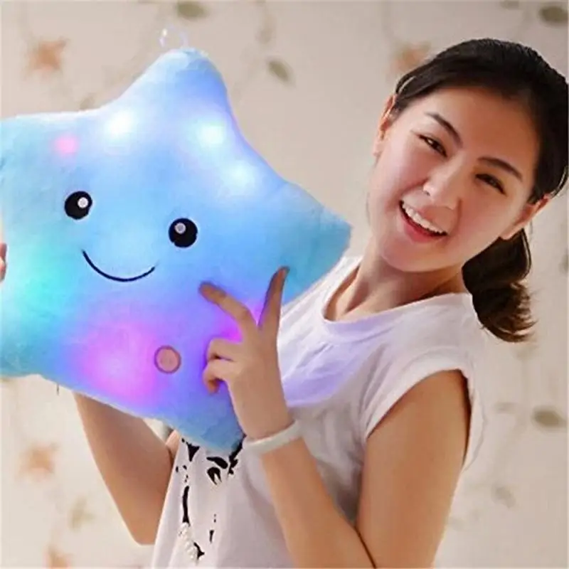 

Tatalia Luminous Pillow Led Light Pillow Plush Pillow Hot Sale Colorful Stars Stuffed Plush Pillow Kids Toys Christmas Best Gift