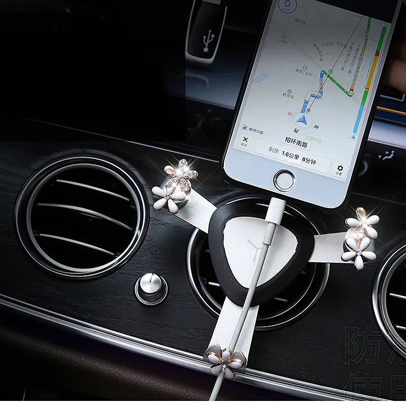 Flower-Diamond-Crystal-Gravity-Car-Mobile-Phone-Holder-Air-Vent-Monut-Stand-Support-GPS-Car-Phone-Holder-32