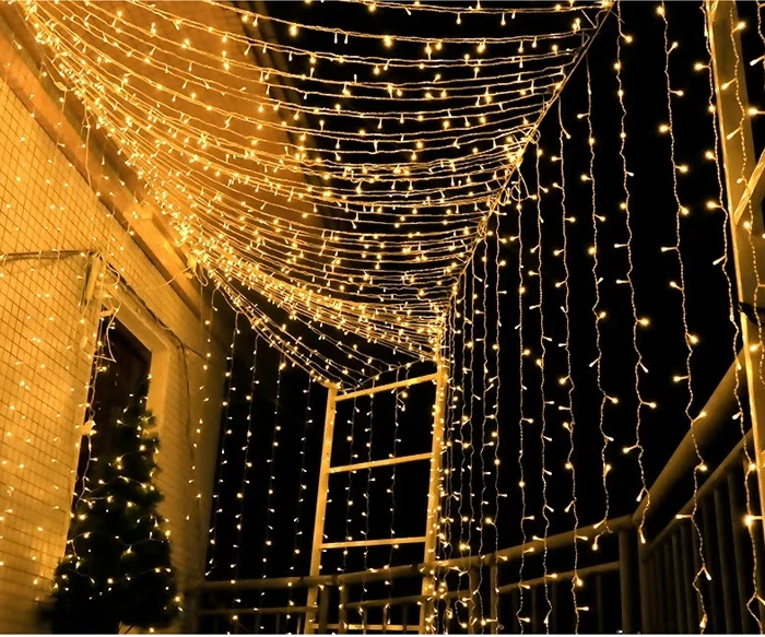 Светодиодный светильник-гирлянда на год, Рождество, сказочный светильник, гирлянда для улицы, дома, праздника, свадьбы, вечерние, занавески, украшения сада