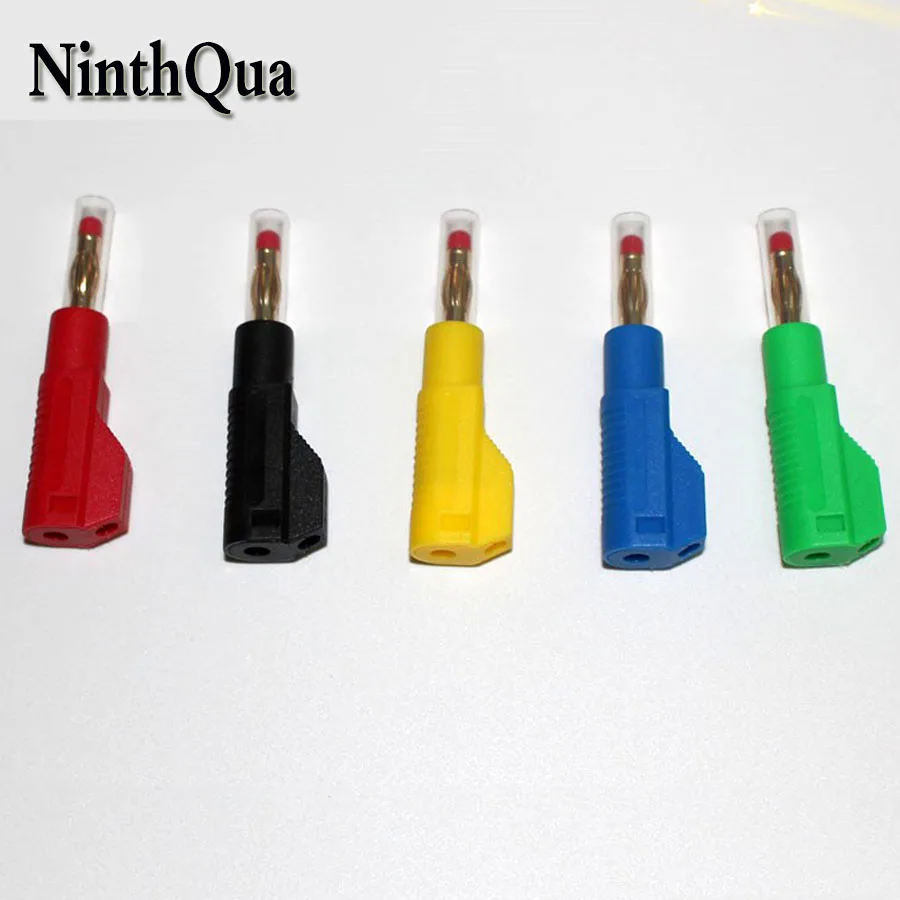 

10pcs high quality gold -plated copper 4mm banana plugs stackable banana connector plug Splice terminals for test line