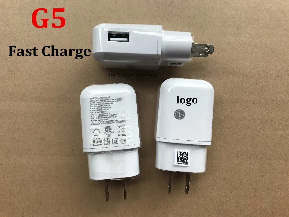 

10pcs Original quality Fast Charge Usb Wall Charger EU/US For LG G5 v10 v20 G3 G2 G4 Qualcomm Quick Charge 2.0 Travel AC Adapter