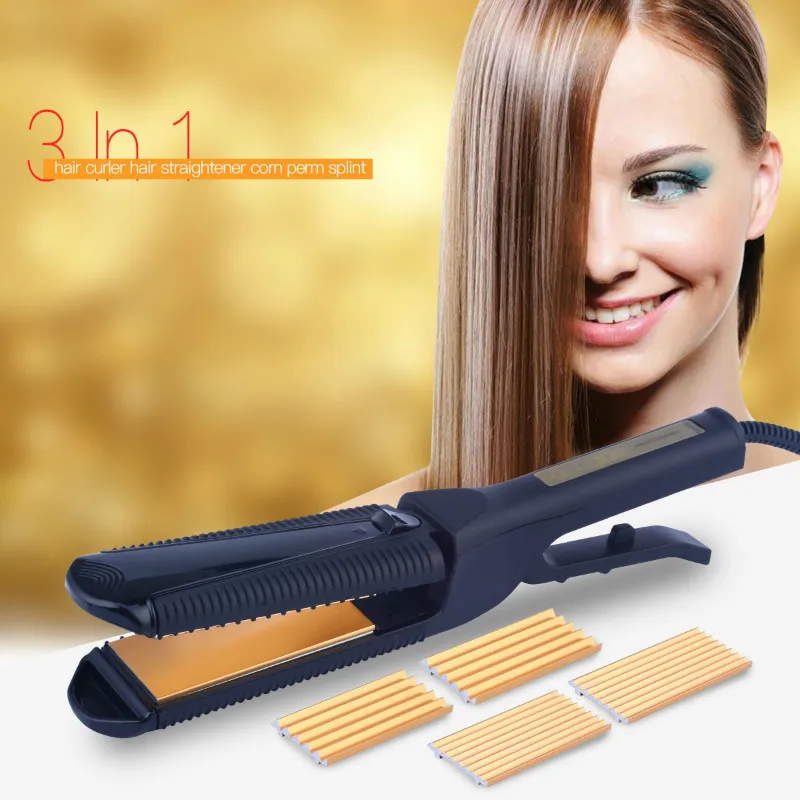 Hair Curler Straightener 3 In 1 Hair Corn Curling Iron Waver