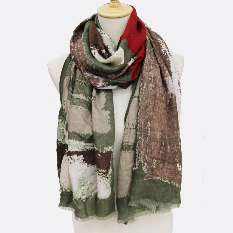 Зима, роскошный бренд, высокое качество, модный полиэстер, мусульманский шарф больших размеров, шаль для длинных женщин, шали и палантины, хиджаб, накидка - Цвет: Армейский зеленый