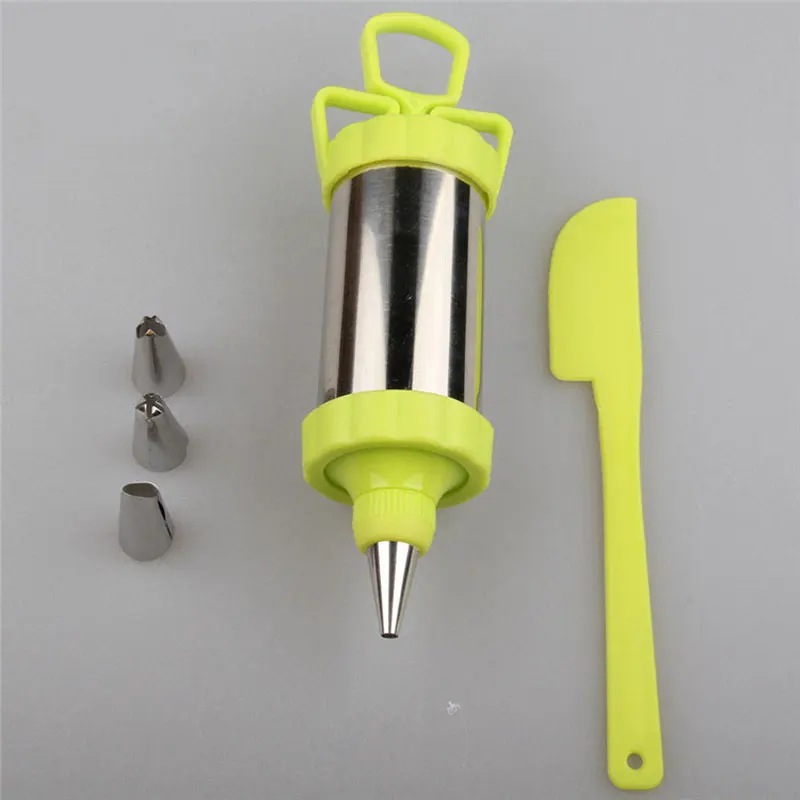 

1Set Stainless Steel Pastry Cake Decorating Tip Tools The Syringe With Russian Confectionery Nozzles For Cream Silicone Spatula