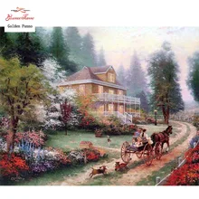 Золотое панно, сделай сам, полный, алмазная вышивка, природа, дом, фото на заказ, Алмазный живопись, вышивка крестом, 3D Алмазная мозаика, украшение дома, Christmas0725