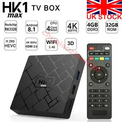 HK1MAX Android 8.1.0 Smart ТВ коробка RK3328 4 ядра 64 бита 4 ядра 4G Оперативная память 32 ГБ/64 ГБ Встроенная память 4 K 3D 2,4G Wi-Fi USB3.0