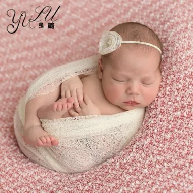 19Color Newborn Photography Props Wrap Reticular Stretchy Knit Blanket Backdrops Bebe Photo PropsWraps 50*150CM | Мать и ребенок