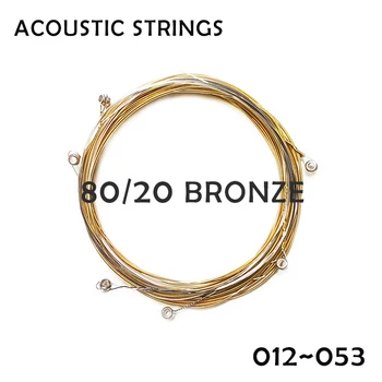 

2 PACKS/10 PACKS Acoustic Guitar Strings 80/20 Bronze 012-053 a set of 6