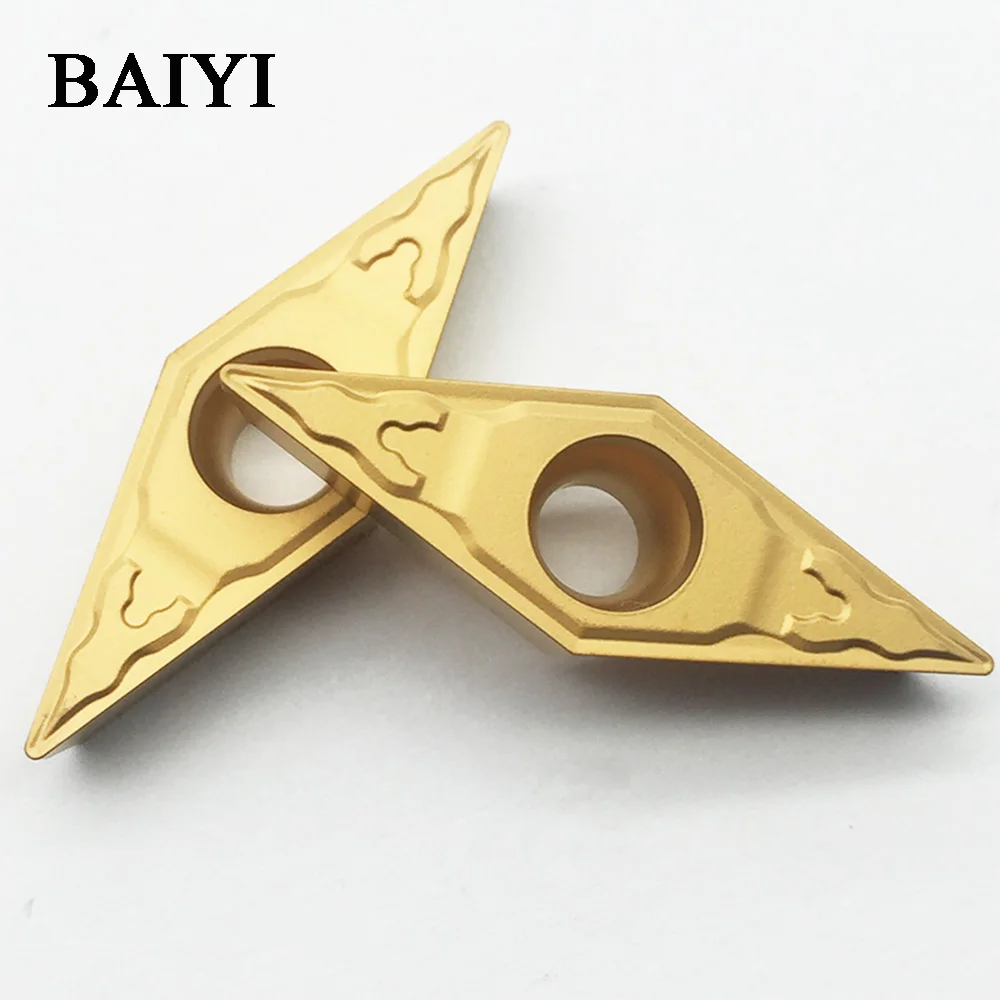 

10pcs Tungsten Carbide VCMT160404 GP GP1225 External Round Car Blade Carbide Insert Lathe Tool VCMT 160404 Turning Insert