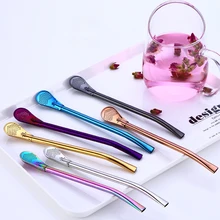 17,7 см большая с длинной трубочкой из нержавеющей стали питьевой чай трубка для травяного чая мате Тыква фильтр-соломинка ложка Фильтр пипетка