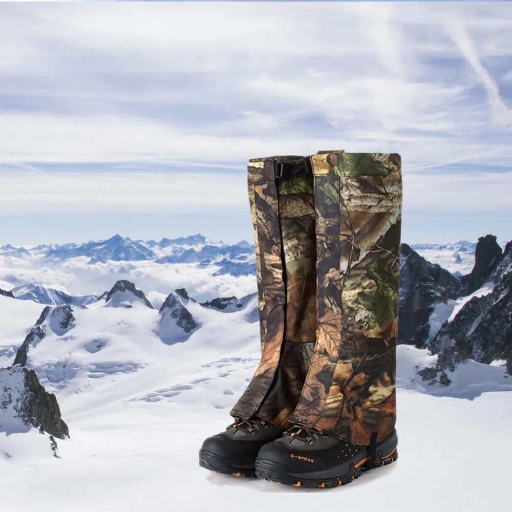 1 زوج في الهواء الطلق للماء الثلوج يغطي التزلج والمشي أحذية الثلوج الجراميق الساق يغطي الرجال النساء يغطي الرجل التمويه