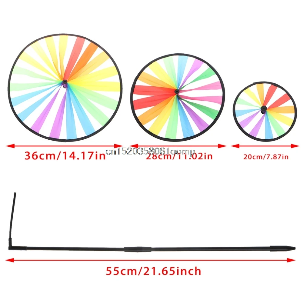 Новая красочная Радужная трехколесная ветряная мельница для сада, двора, уличного декора, детские игрушки# K4UE# Прямая поставка