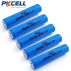 5 шт. * PKCELL Перезаряжаемые Батарея 3.7 В AAA/icr10440 350 мАч литий-ионный Перезаряжаемые Батарея
