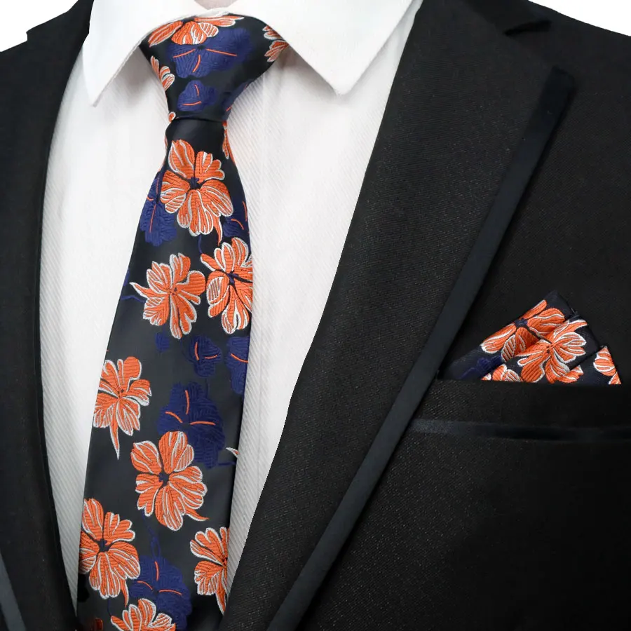 VIP галстук набор классический мужской шелк бизнес Свадебный жаккард цветы платок-галстук наборы карманные Квадратные аксессуары для галстуков - Цвет: T-277