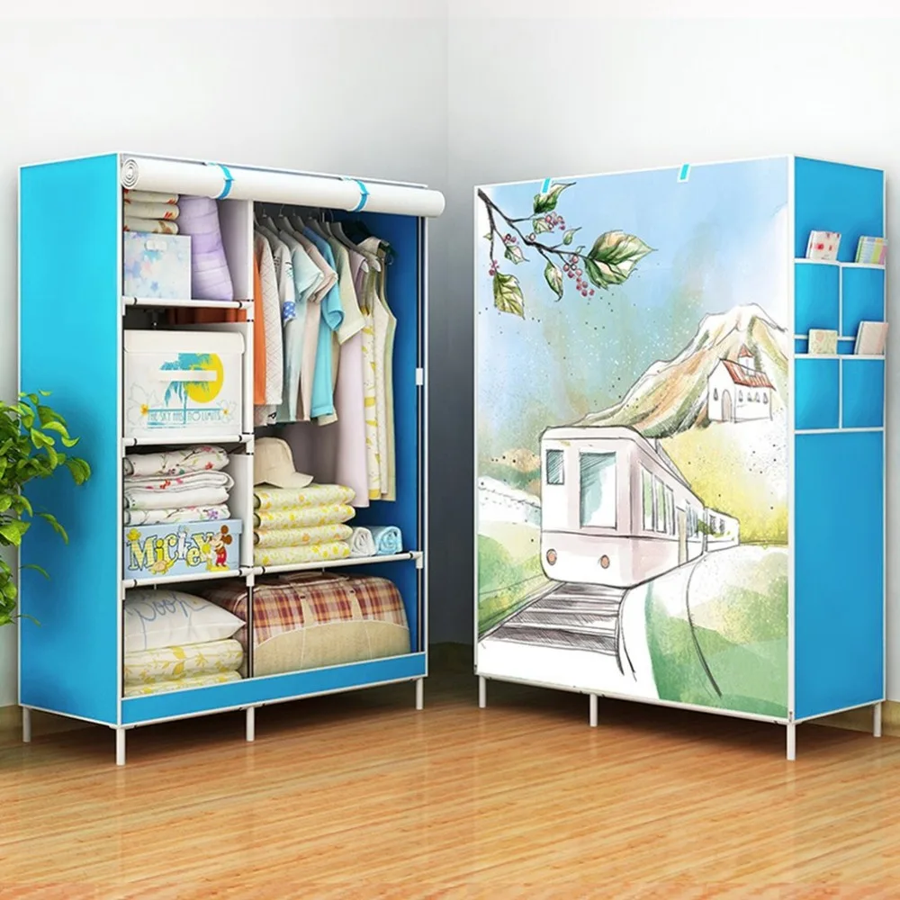 

Simple Wardrobe Storage Closet Hanging Wardrobe Reinforcement Combination